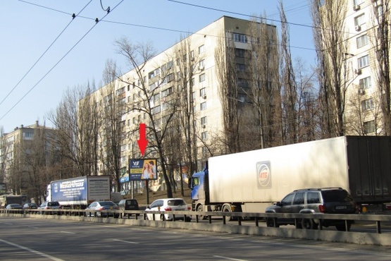 Фото рекламной плоскости по адресу Телиги Е. ул. 43 (супермаркет "АТБ"),  в направл. ст.метро Дорогожичи Фото рекламной плоскости по адресу Телиги Е. ул. 43 (супермаркет "АТБ"),  в направл. ст.метро Дорогожичи