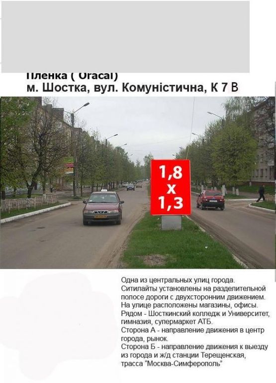 Фото рекламной плоскости по адресу ул. Коммунистическая  7