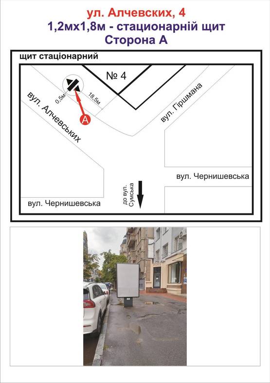 Фото рекламной плоскости по адресу ул. Алчевских 4 Фото рекламной плоскости по адресу ул. Алчевских 4