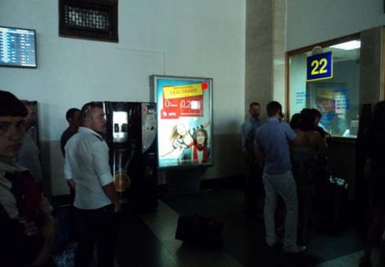 Фото рекламной плоскости по адресу Кассовый зал №4 (Северный терминал)