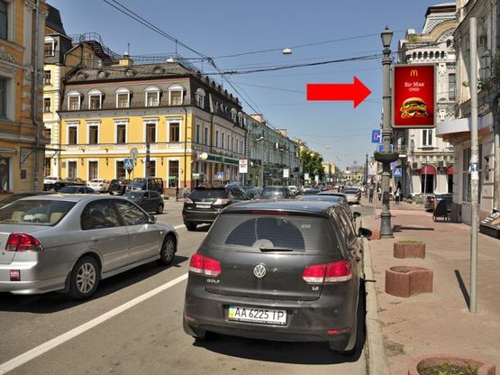 Фото рекламної площини за адресою Сагайдачного ул., 8, в сторону Контрактовая пл., (№2)