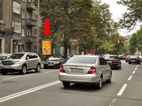 Фото рекламной плоскости по адресу Институтская ул., 22, в сторону Шелковичная ул.