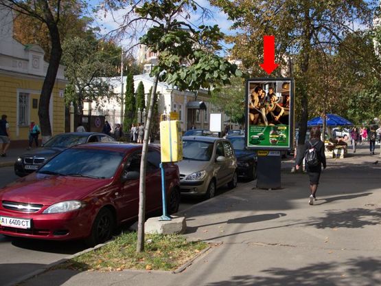 Фото рекламной плоскости по адресу Ярославов Вал ул., 8, возле ресторана "Евразия", в сторону Львовская пл.