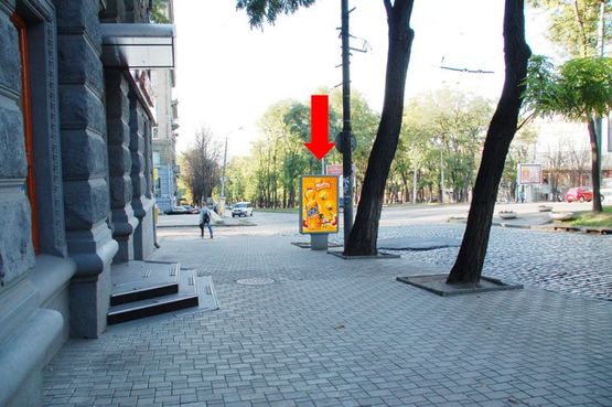 Фото рекламної площини за адресою Яворницкого пр. (бывш. Маркса пр.), 39 / Гоголя ул., банк "Кредит-Днепр"