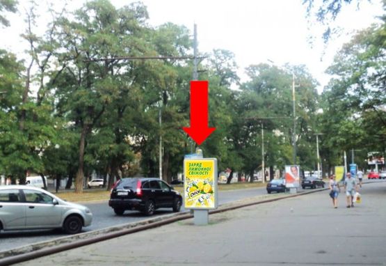 Фото рекламної площини за адресою Яворницкого пр. (бывш. Маркса пр.), парк им. Глобы, в центр