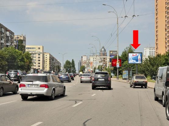 Фото рекламної площини за адресою Украинки Л. бул., 21-А, в сторону ст. м. "Печерская"