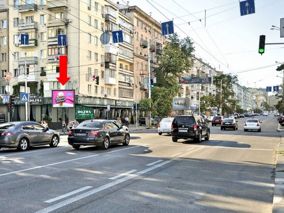 Фото рекламной плоскости по адресу Б. Васильковская ул. (бывш. Красноармейская ул.), 122 / Тверская ул., в сторону Крещатик ул. Фото рекламной плоскости по адресу Б. Васильковская ул. (бывш. Красноармейская ул.), 122 / Тверская ул., в сторону Крещатик ул.