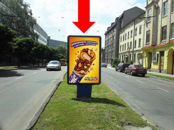 Фото рекламної площини за адресою Митрополита Андрея ул., 6, разделитель, район Политеха, в сторону Бандеры ул. Фото рекламної площини за адресою Митрополита Андрея ул., 6, разделитель, район Политеха, в сторону Бандеры ул.