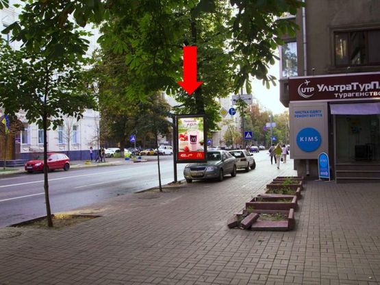 Фото рекламної площини за адресою Институтская ул., 22/7 - ул. Липская, в сторону Крепостного пер.