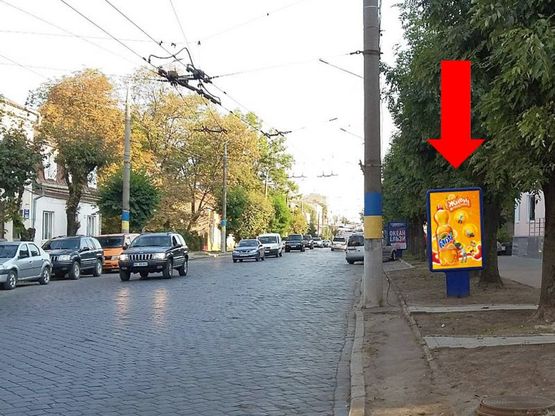 Фото рекламної площини за адресою Главная ул., 104 / Щербанюка ул. (бывш. Чапаева ул.), из центра