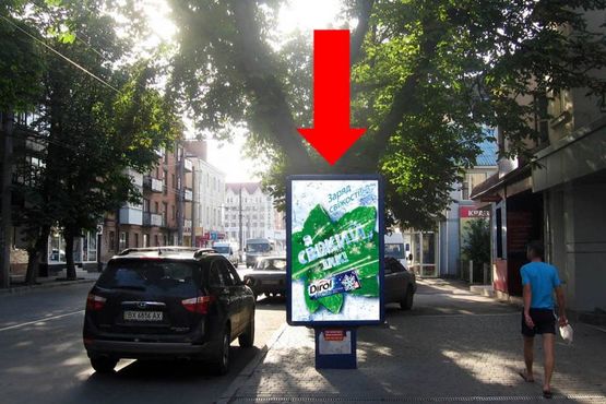 Фото рекламної площини за адресою Подольская ул., 51, возле салона "Стиль", ломбарда "Скарбниця"