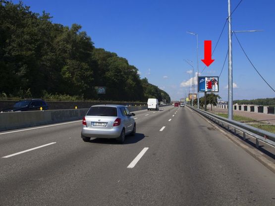 Фото рекламной плоскости по адресу Набережное шоссе ул., 950 м. от ст.м. "Днепр", в сторону Подола