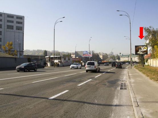 Фото рекламної площини за адресою Набережно-Луговая ул. - ул. Межигорская, из центра Фото рекламної площини за адресою Набережно-Луговая ул. - ул. Межигорская, из центра