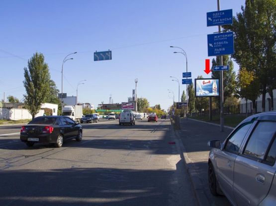Фото рекламной плоскости по адресу Новоконстантиновская ул., 1 / ул. Электриков, перед развязкой, в сторону Подола