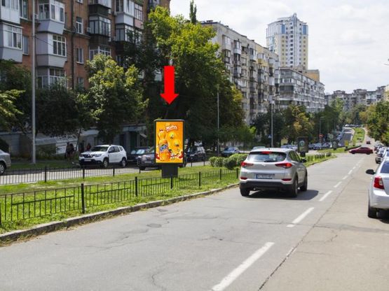 Фото рекламної площини за адресою Гаврилишина ул. (бывш. ул. Василевской), 12, разделитель, в сторону пр. Победы Фото рекламної площини за адресою Гаврилишина ул. (бывш. ул. Василевской), 12, разделитель, в сторону пр. Победы