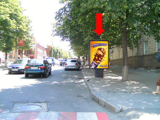 Фото рекламної площини за адресою Шевченко ул. / Б. Перспективная ул. (бывш. Маркса ул.), 34/25