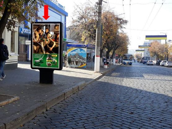 Фото рекламной плоскости по адресу Б. Перспективная ул. (бывш. Маркса ул.), возле магазин "Алло", кинотеатра "Зоряный"
