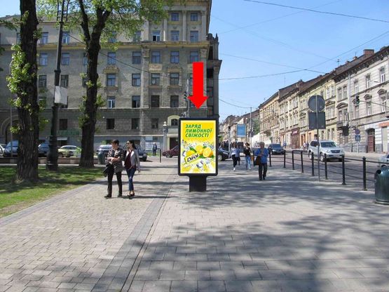 Фото рекламної площини за адресою Городоцкая ул., 52 / Озаркевича ул., из центра Фото рекламної площини за адресою Городоцкая ул., 52 / Озаркевича ул., из центра
