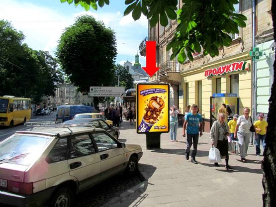 Фото рекламної площини за адресою Лычаковская ул., 55, в центр Фото рекламної площини за адресою Лычаковская ул., 55, в центр