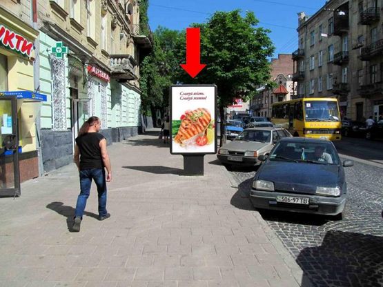 Фото рекламной плоскости по адресу Лычаковская ул., 55, из центра