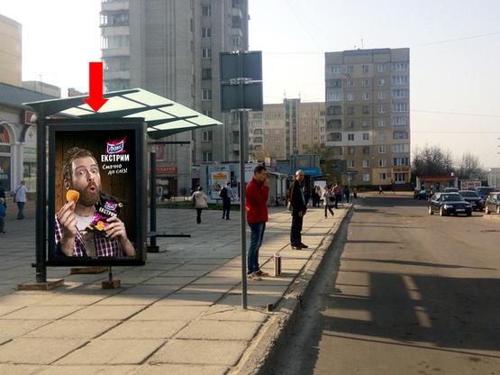 Фото рекламной плоскости по адресу Красной Калины пр., 109, ост. "пр.Красной Калины", из центра