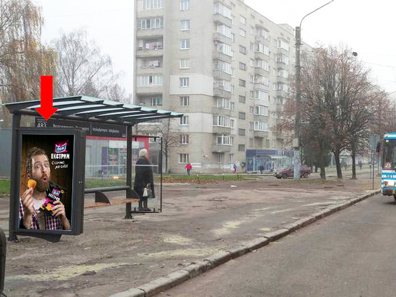Фото рекламной плоскости по адресу Владимира Великого ул. 35 ("ост. "Владимира Великого"), в сторону ул. Княгини Ольги