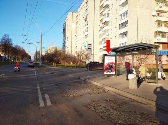 Фото рекламной плоскости по адресу Субботовская ул., 2 - ул. Широкая (ост. "Гнездовского"), в сторону ул. Сирка