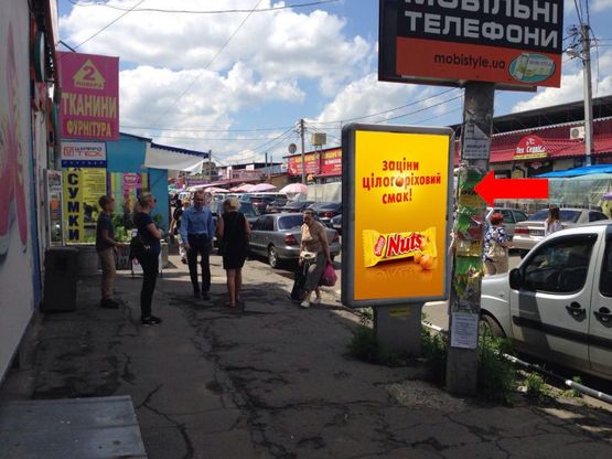 Фото рекламной плоскости по адресу Шевченко ул. / Новий Базар ул., 1, Центральный рынок, возле магазина "Обувной Бум"