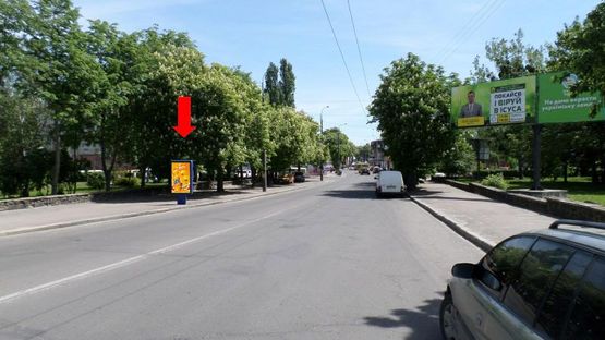 Фото рекламной плоскости по адресу Сагайдачного ул. / Набережная ул., в сторону Центрального рынка