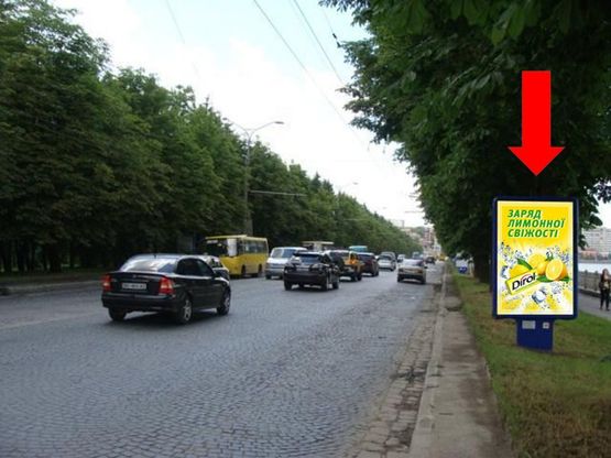 Фото рекламної площини за адресою Русская ул., возле парка "Топильче", дамба, из центра