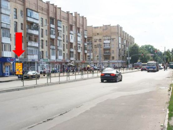 Фото рекламної площини за адресою Киевская ул., 98 / пл. Согласия, напротив ТЦ "Ярмарок", супермаркета "Эльдорадо"