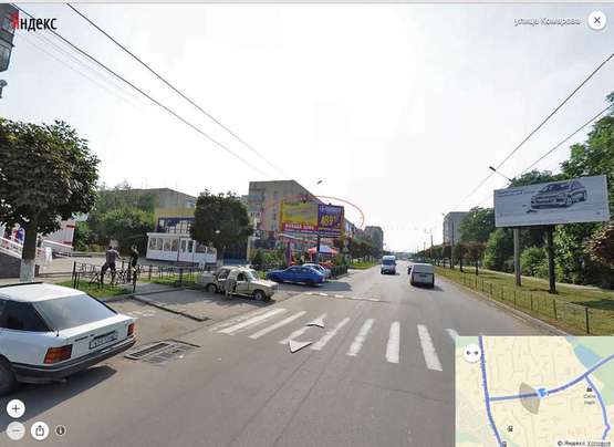 Фото рекламной плоскости по адресу Комарова 27, Торговий центр Фото рекламной плоскости по адресу Комарова 27, Торговий центр