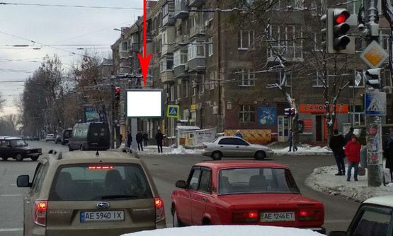 Фото рекламной плоскости по адресу t085A1,просп. Богдана Хмельницького - вул. Титова, буд. №1, біля світлофору