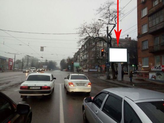 Фото рекламної площини за адресою t086A1,просп. Богдана Хмельницького - вул. Титова, буд. №2, біля світлофору Фото рекламної площини за адресою t086A1,просп. Богдана Хмельницького - вул. Титова, буд. №2, біля світлофору