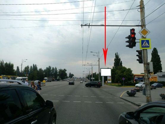 Фото рекламной плоскости по адресу t122A2,просп. Слобожанський в районі буд. 31 Д, рух у бік Центрального мосту
