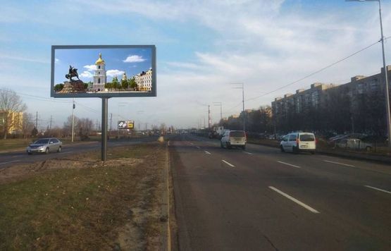 Фото рекламної площини за адресою Ватутіна/400м до ринку "Троєщина",на вул.Братиславська (розподілювач) (А4) СКРОЛЛЕР