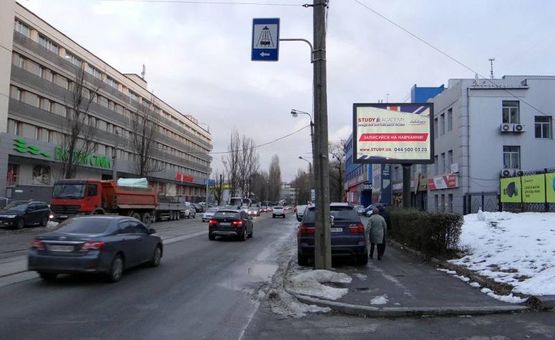 Фото рекламной плоскости по адресу вул.Глубочицька 44/пер.Косогорний/Эльдорадо-на В Вал,Контрактова пл (А4) СКРОЛЕР