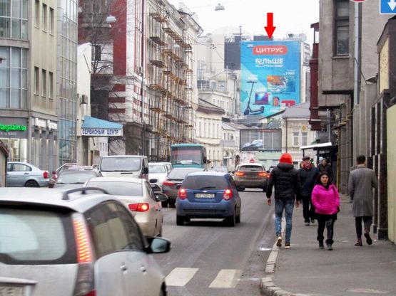 Фото рекламної площини за адресою Костюринский пер., 2а (выезд на пл.Конституции), центр Фото рекламної площини за адресою Костюринский пер., 2а (выезд на пл.Конституции), центр