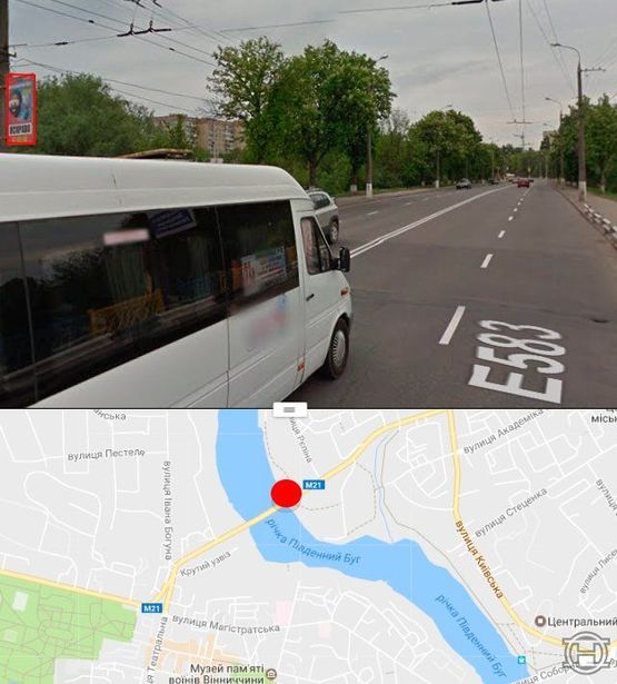 Фото рекламной плоскости по адресу Киевский мост в сторону ул.Киевской (стор.Б)