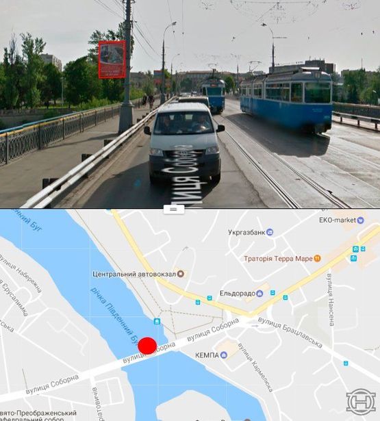 Фото рекламной плоскости по адресу Центральный мост в сторону ж/д вокзала (стор. Б):