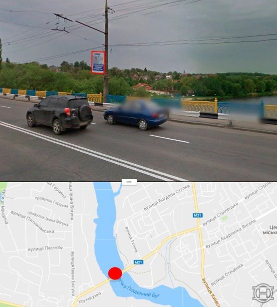 Фото рекламной плоскости по адресу Киевский мост в сторону ул.1-го Мая (стор.А) Фото рекламной плоскости по адресу Киевский мост в сторону ул.1-го Мая (стор.А)