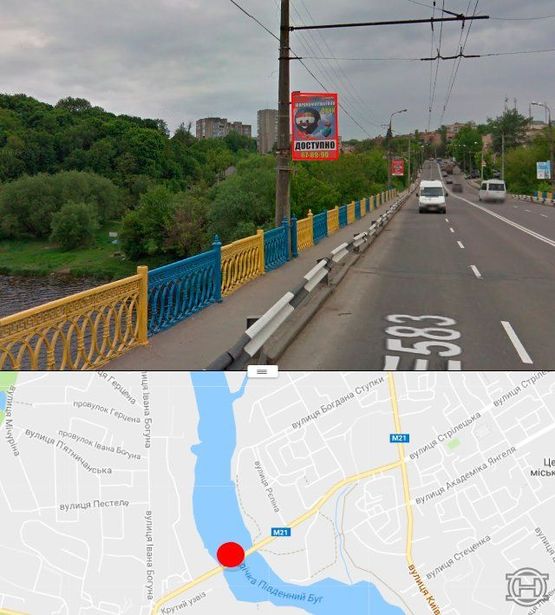 Фото рекламної площини за адресою Киевский мост в сторону ул.1-го Мая (стор.Б)