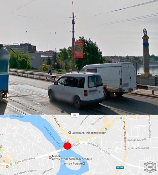 Фото рекламної площини за адресою Центральный мост в сторону ж/д вокзала (стор. А):