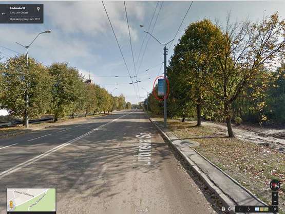 Фото рекламной плоскости по адресу вул. Любінська (ліва сторона) - від/до Аеропорту