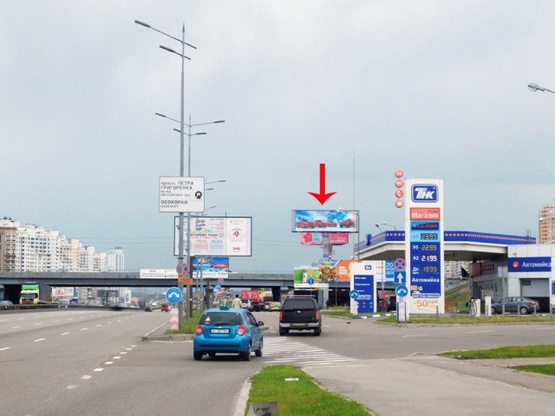 Фото рекламної площини за адресою Бажана пр-т, развязка с пр-м П.Григоренка, возле ст.м.Позняки, в сторону Южного моста