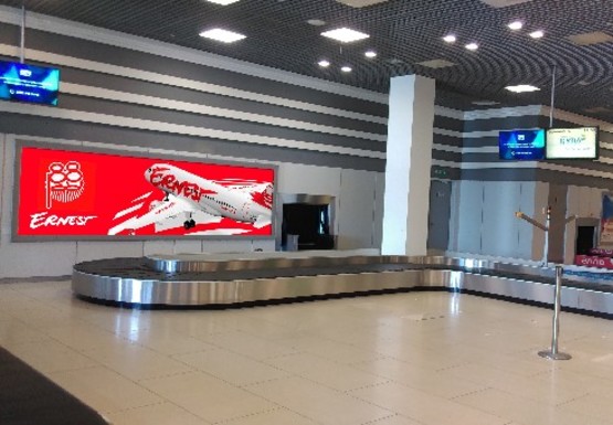 Фото рекламной плоскости по адресу Зал получения багажа, 1 этаж (Терминал А) Фото рекламной плоскости по адресу Зал получения багажа, 1 этаж (Терминал А)