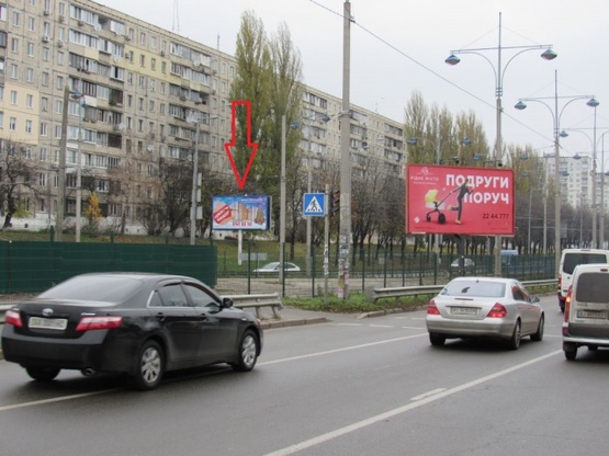 Фото рекламної площини за адресою Курбаса Леся просп. - Кольцевая дорога (конечная трамвая №3, ПравексБанк, ОщадБанк, в направ. Ул. В.Гетьмана)