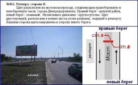 Фото рекламной плоскости по адресу мостовой переход Речпорт    с лев.