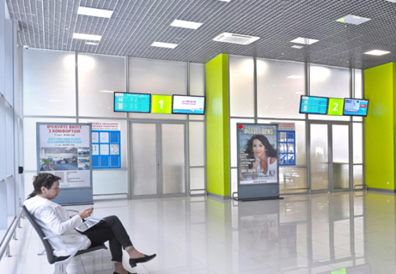 Фото рекламної площини за адресою Зал проверки авиа безопасности, 2 этаж  (Терминал А)