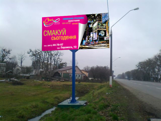 Фото рекламної площини за адресою Киевское шоссе/Ю. Немырича (выезд из города в сторону Киева)